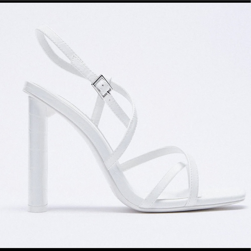 Zara Animal print high heeled strappy sandals